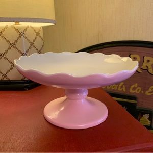 1956 Hull Pottery Sun Valley Pastel Footed Compote Pedestal Cake Stand 159 10.5”